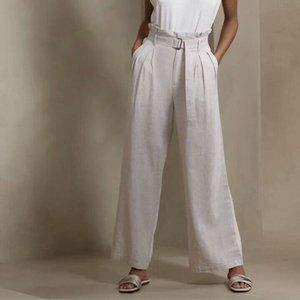 Banana Republic Factory Linen Blend Paper Bag Pants